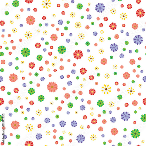 Background scene with flowers Vector Illustration. Seamless pattern.