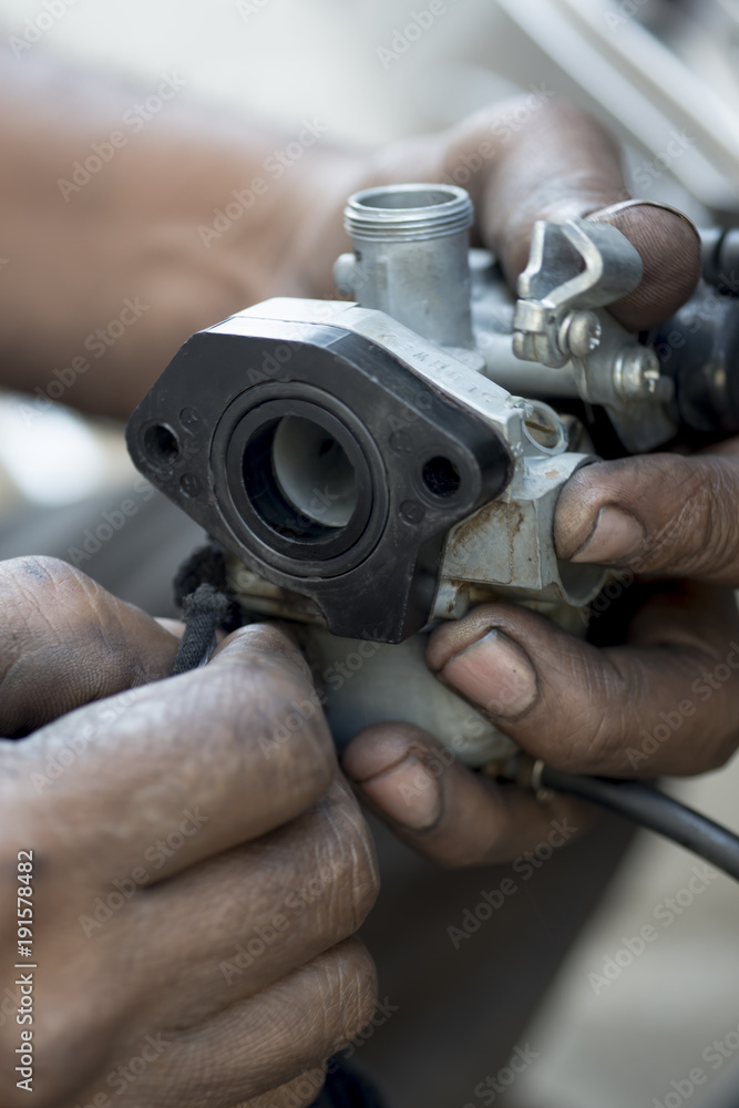 Fototapeta premium Indian mechanic close up shot