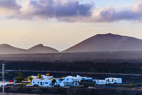 Incredible landscape on the island of lanzarote. Canary Islands. Spain photo