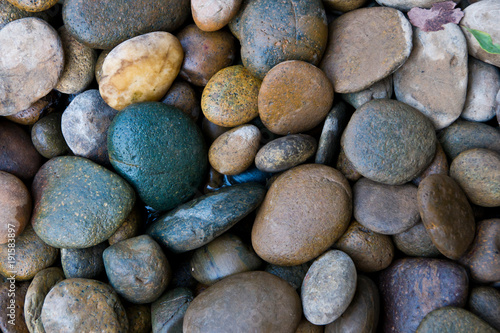 Abstract background with dry round pebble 