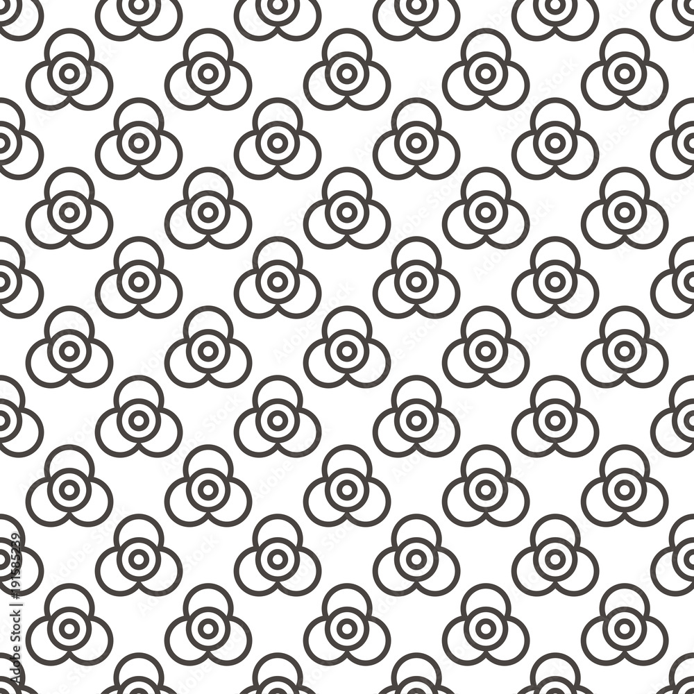 Pattern Abstract Geometric Wallpaper Vector illustration. background. black. on white background. Flower