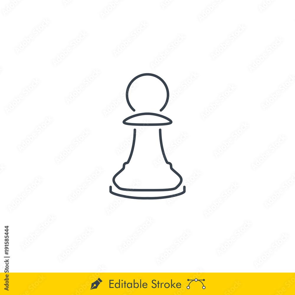 Pawn Icon / Vector - In Line / Stroke Design (Chess Pieces/Chessman) Pawn Icon / Vector - In Line / Stroke Design (Chess Pieces/Chessman)