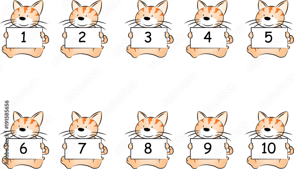 Fototapeta premium cartoon animal hold numbers