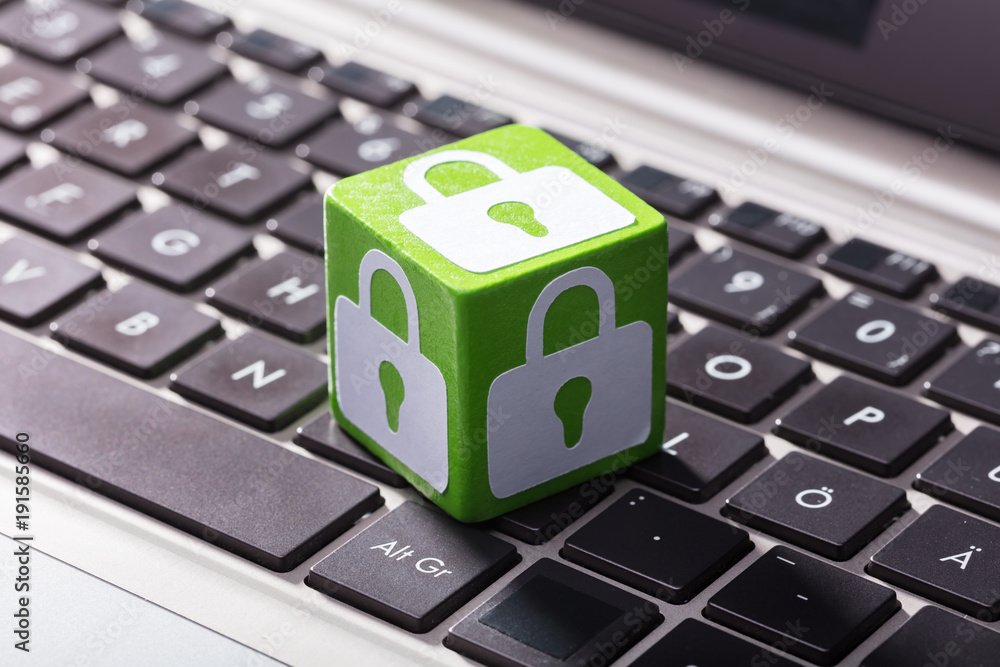 Lock Symbol Block Over The Laptop Keypad Lock Symbol Block Over The Laptop Keypad
