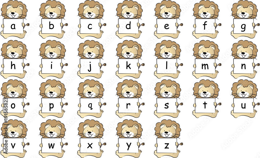 cartoon animals hold alphabet set cartoon animals hold alphabet set