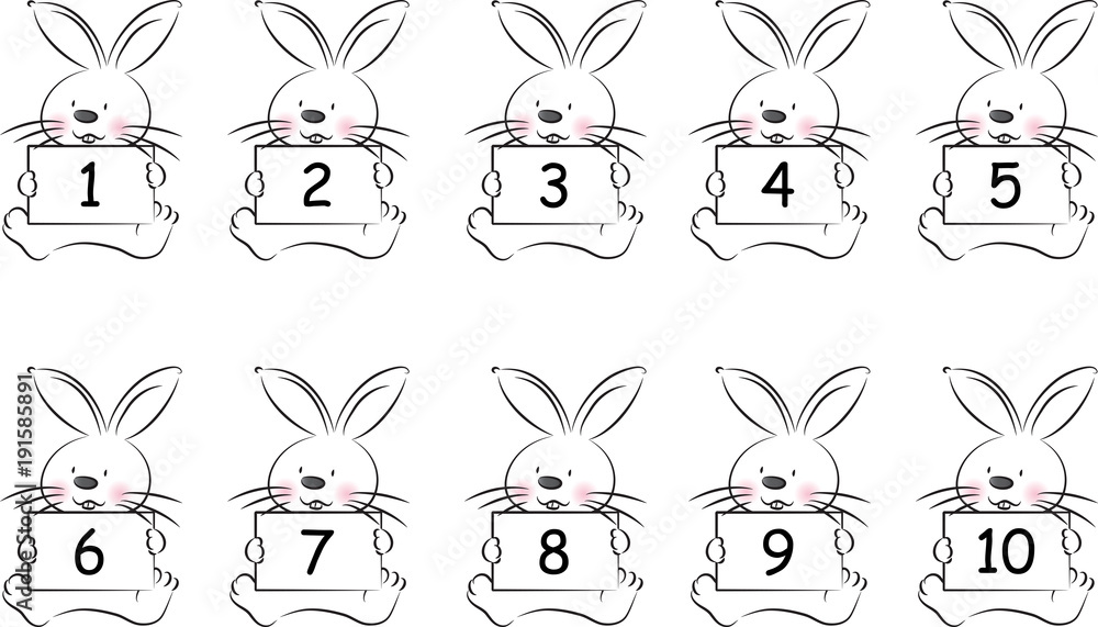 cartoon animal hold numbers cartoon animal hold numbers