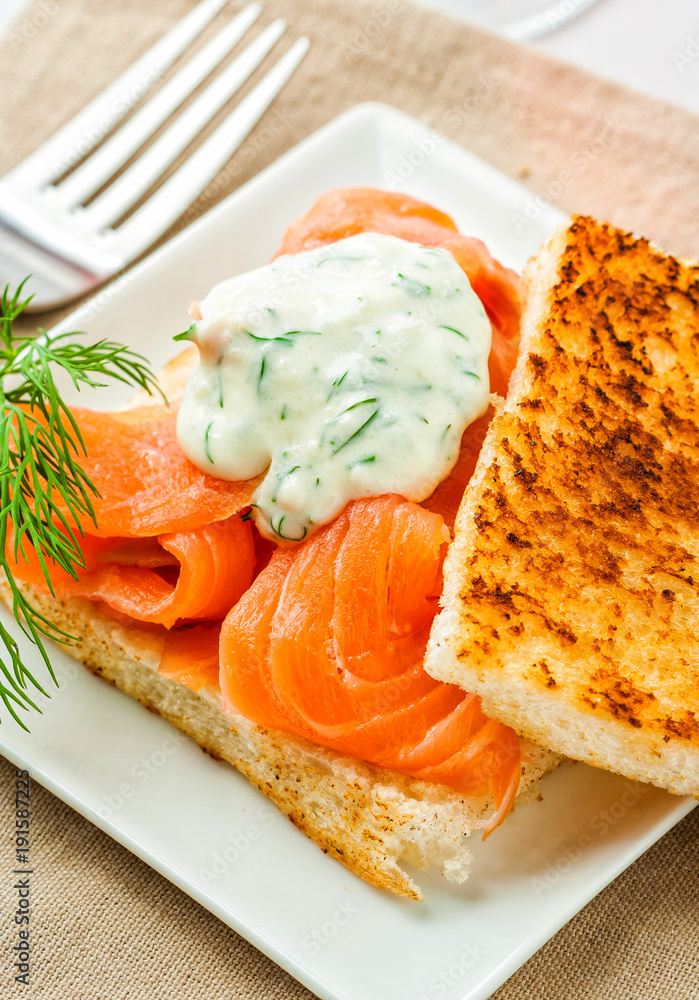 Salmon on toast Salmon on toast