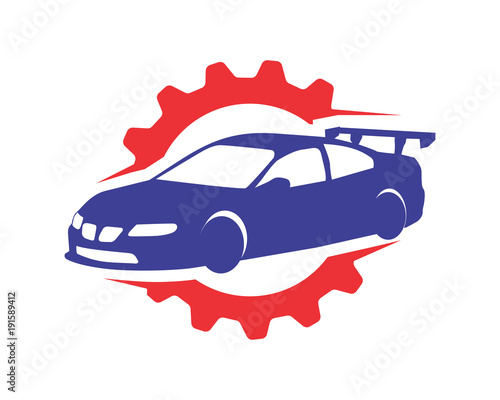 gear car racing automotive vehicle dealer drive image vector icon