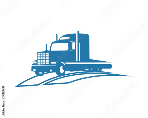 blue truck transportation vehicle ride drive image vector icon