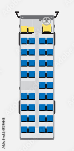 Front and Middle  door Bus seat map