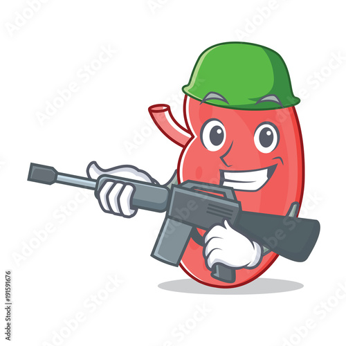 Army kidney character cartoon style