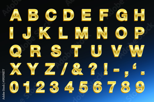 Golden Letters - Bold 3D Golden Type