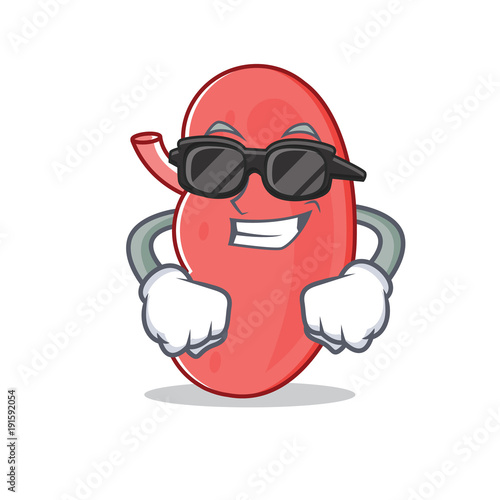 Super cool kidney character cartoon style