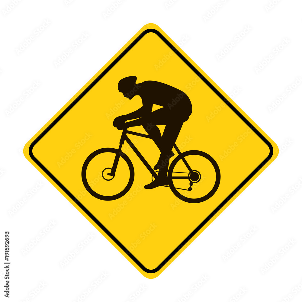 bicyclist silhouette traffic sign yellow vector illustration bicyclist silhouette traffic sign yellow vector illustration