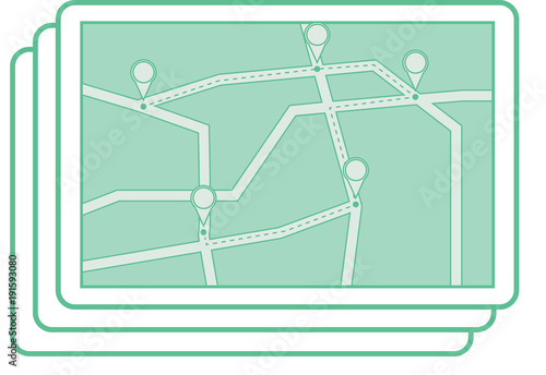 City map with some location tags 