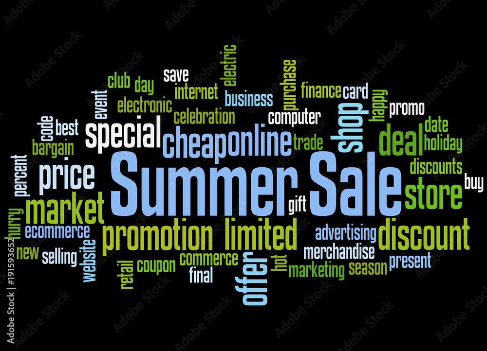 Summer sale word cloud concept 3 Summer sale word cloud concept 3