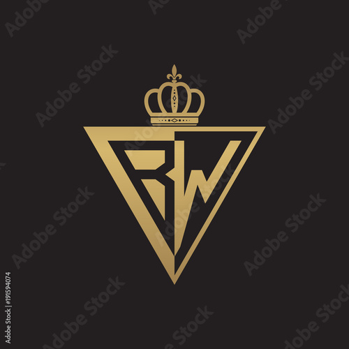 initial two letter half logo triangle gold