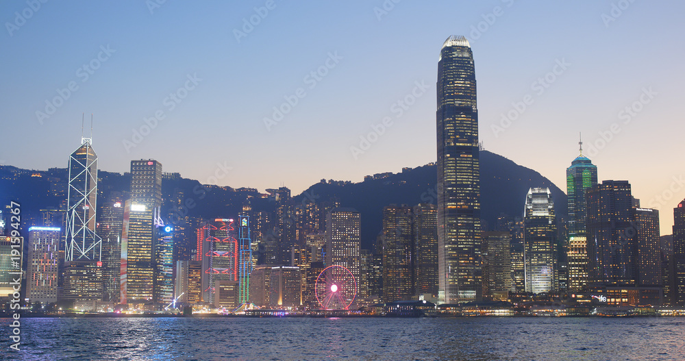 Fototapeta premium Hong Kong city at sunset