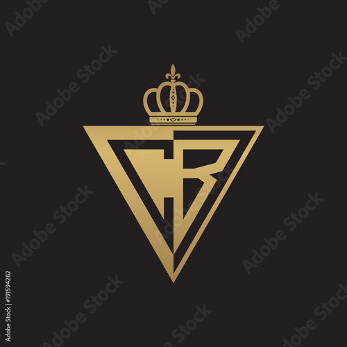 initial two letter half logo triangle gold