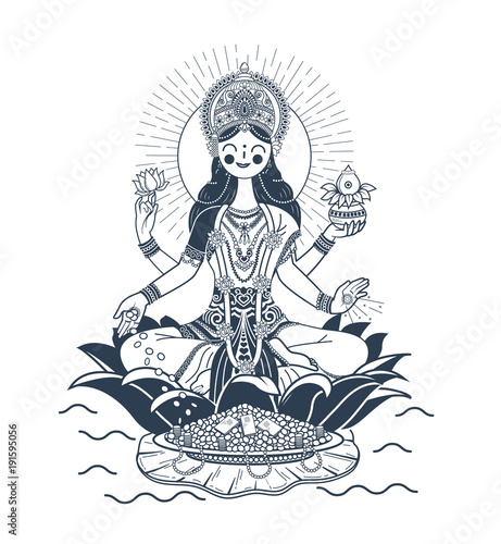  godess Laxmi  silhouette