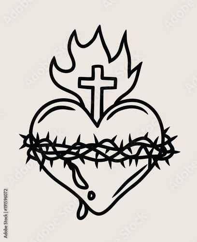 The Sacred Heart of the Lord Jesus, art vector design