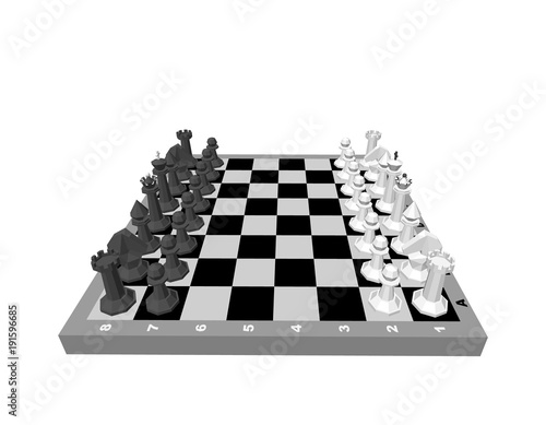 Chess board with figures. I...