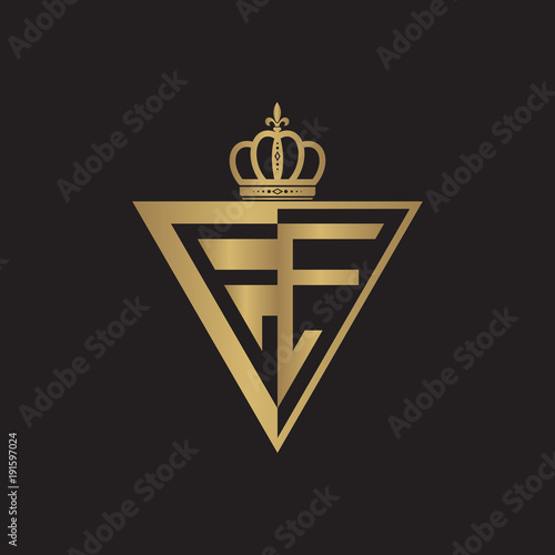 initial two letter half logo triangle gold
