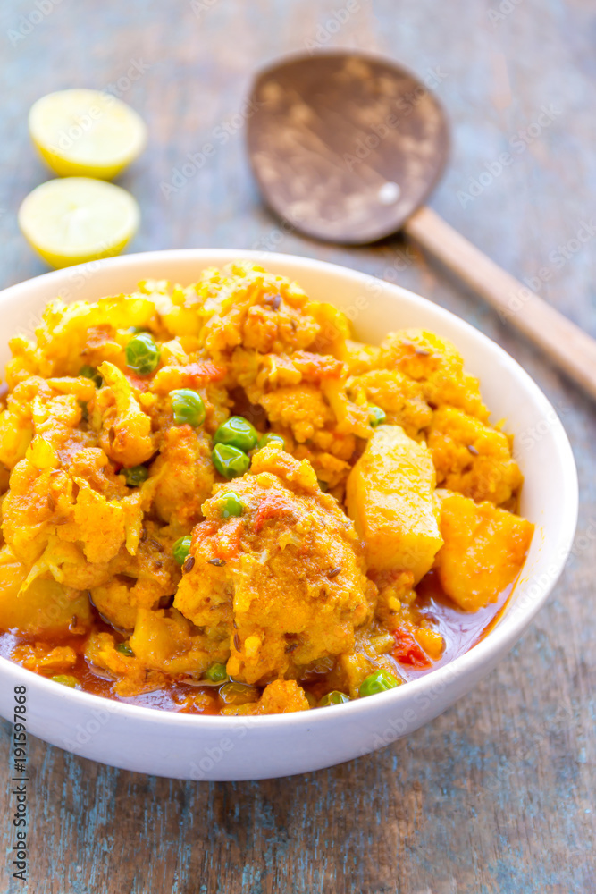 Indian Curry of Cauliflower and Potatoes Indian Curry of Cauliflower and Potatoes