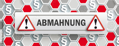 Abmahnung Banner mit Wabenstruktur und Paragrafen