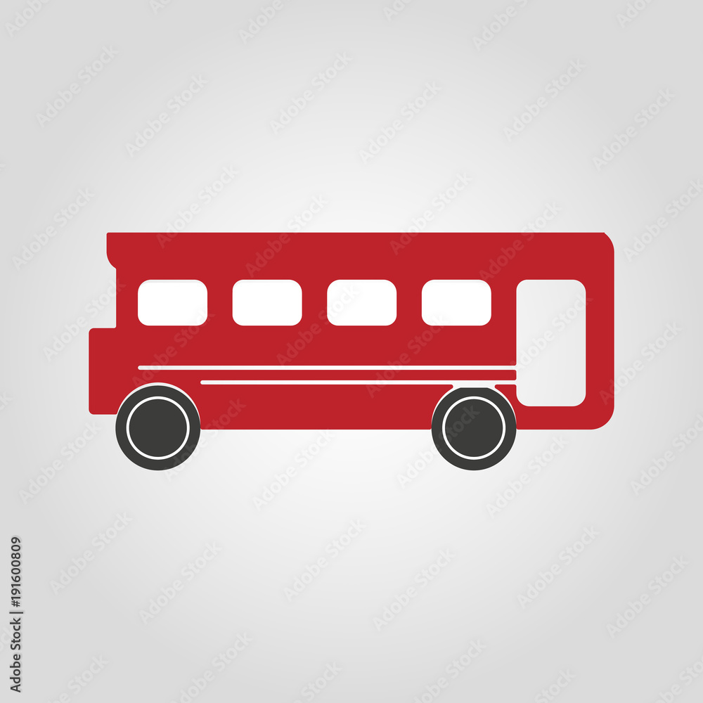 Red school bus isolated flat vector illustration Red school bus isolated flat vector illustration