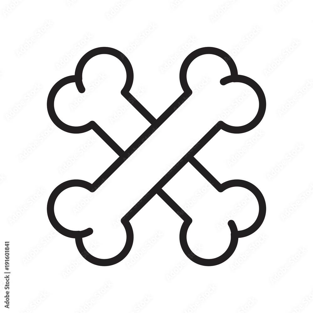 crossbones vector icon dog bone pirate logo illustration doodle cartoon  Stock Vector | Adobe Stock
