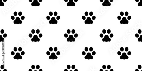Dog Paw Seamless Pattern vector footprint isolated wallpaper background white