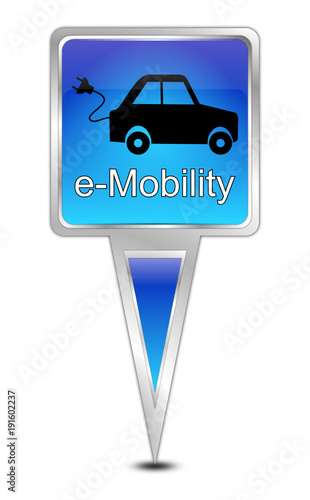 Map pointer with e-Mobility - illustration