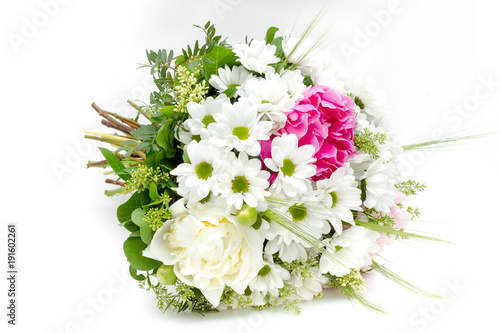 White wedding bouquet isolated on a white background
