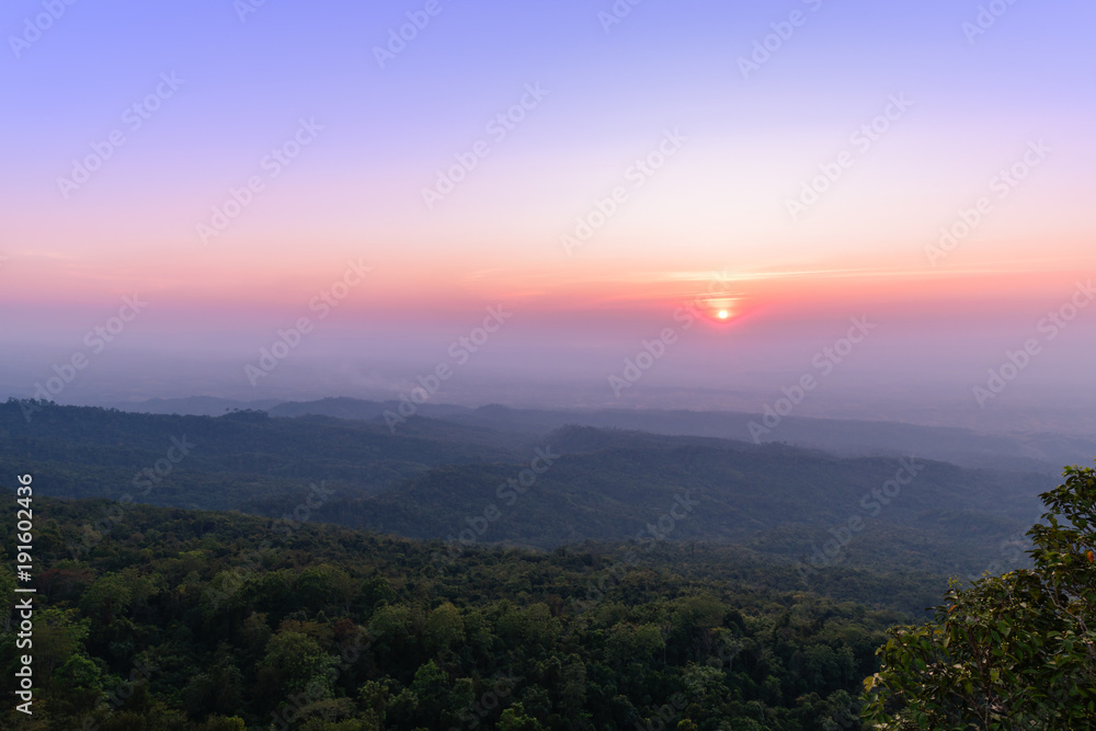 sunset at Phu Hin Rong Kla National Park