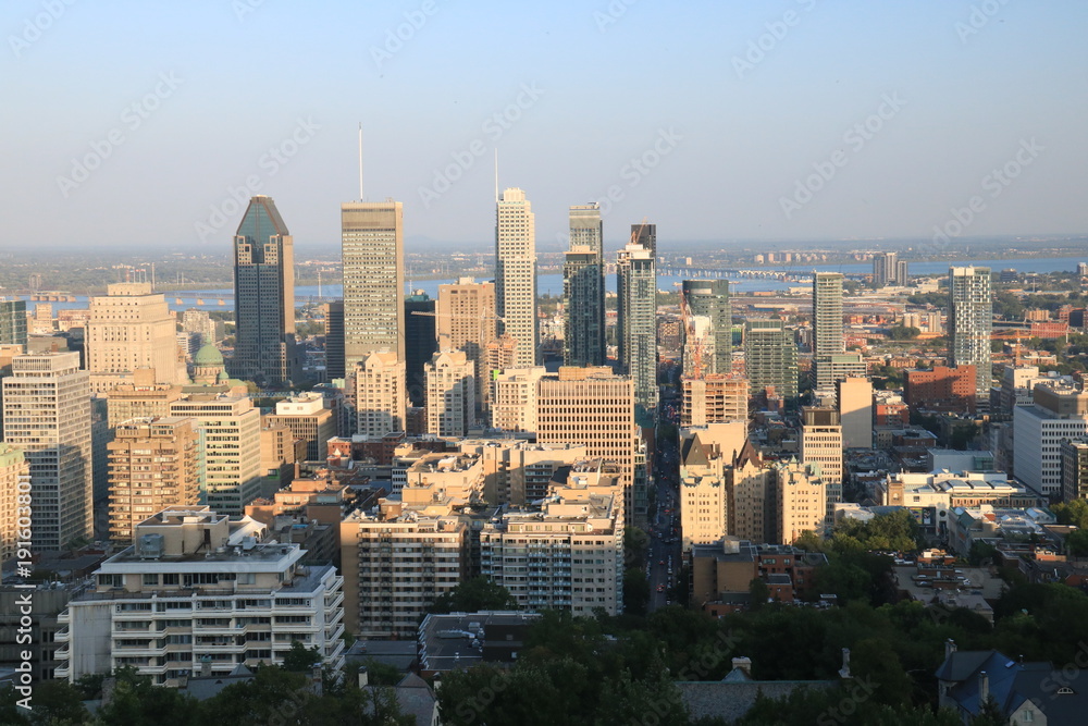 Sunset Cityscapes Montreal Top mount royal parc Canada 