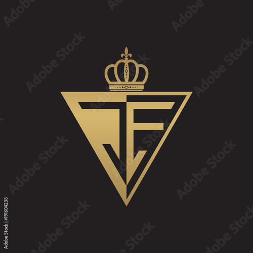 initial two letter half logo triangle gold