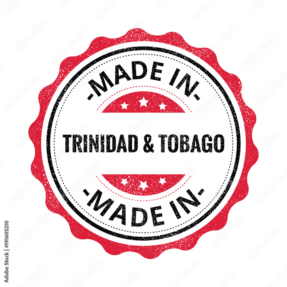 Made in Trinidad and Tobago stamp isolated on white background. Trinidad Label. Made in Trinidad and Tobago stamp isolated on white background. Trinidad Label.
