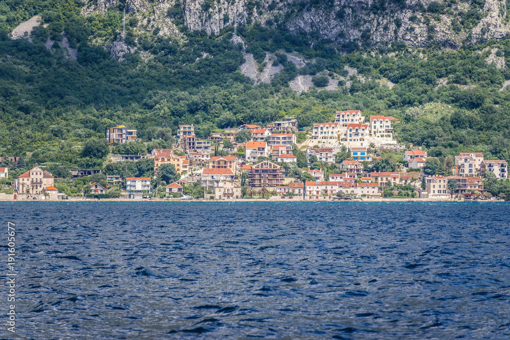 Dobrota coastal town in the Kotor Bay, Montenegro