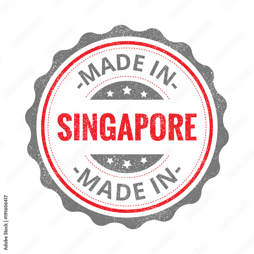 Made in Singapore stamp isolated on white background. Singapore Label. Made in Singapore stamp isolated on white background. Singapore Label.