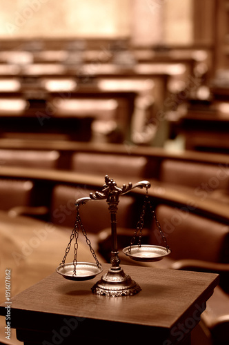 Decorative Scales of Justice, legality concept