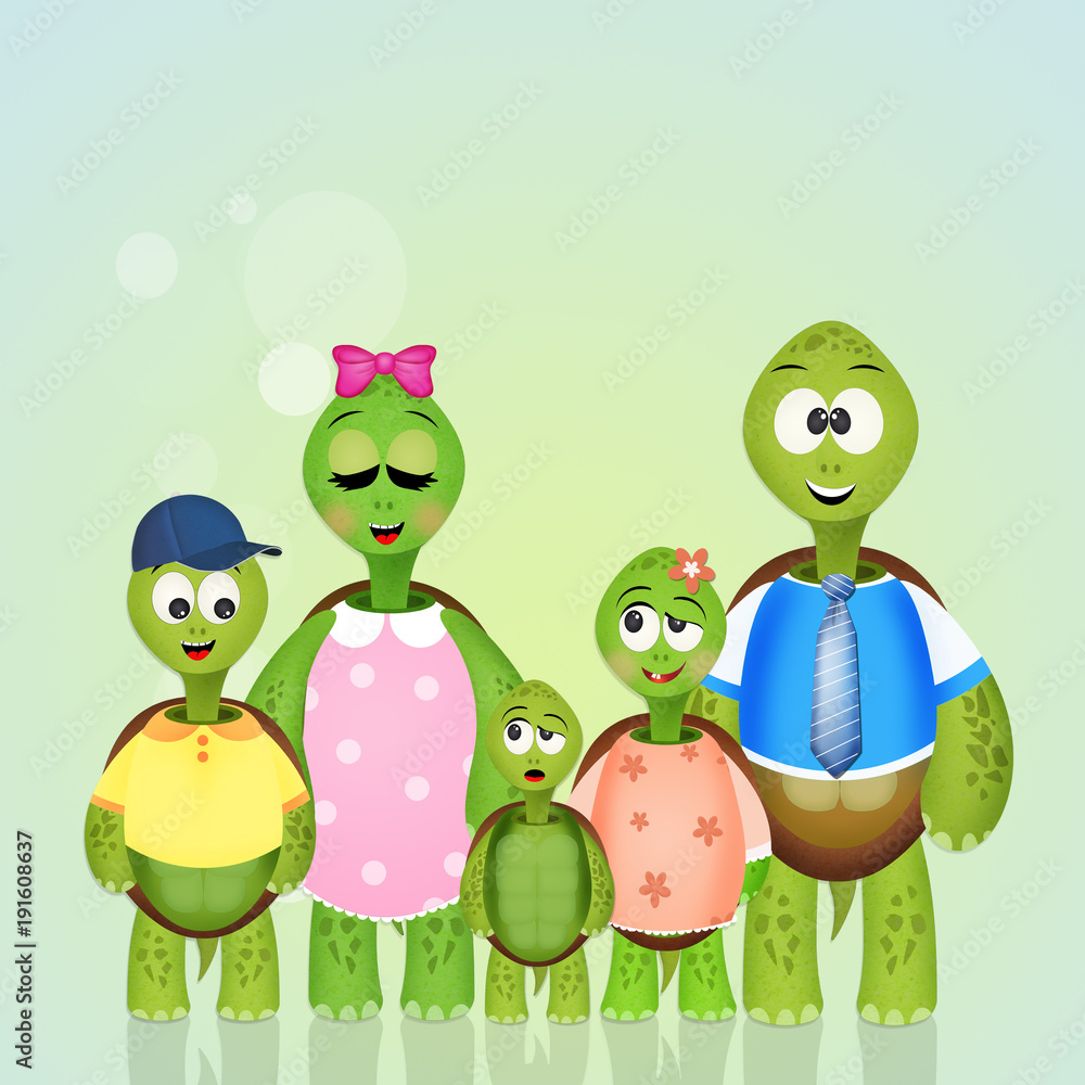 Obraz premium family of turtles