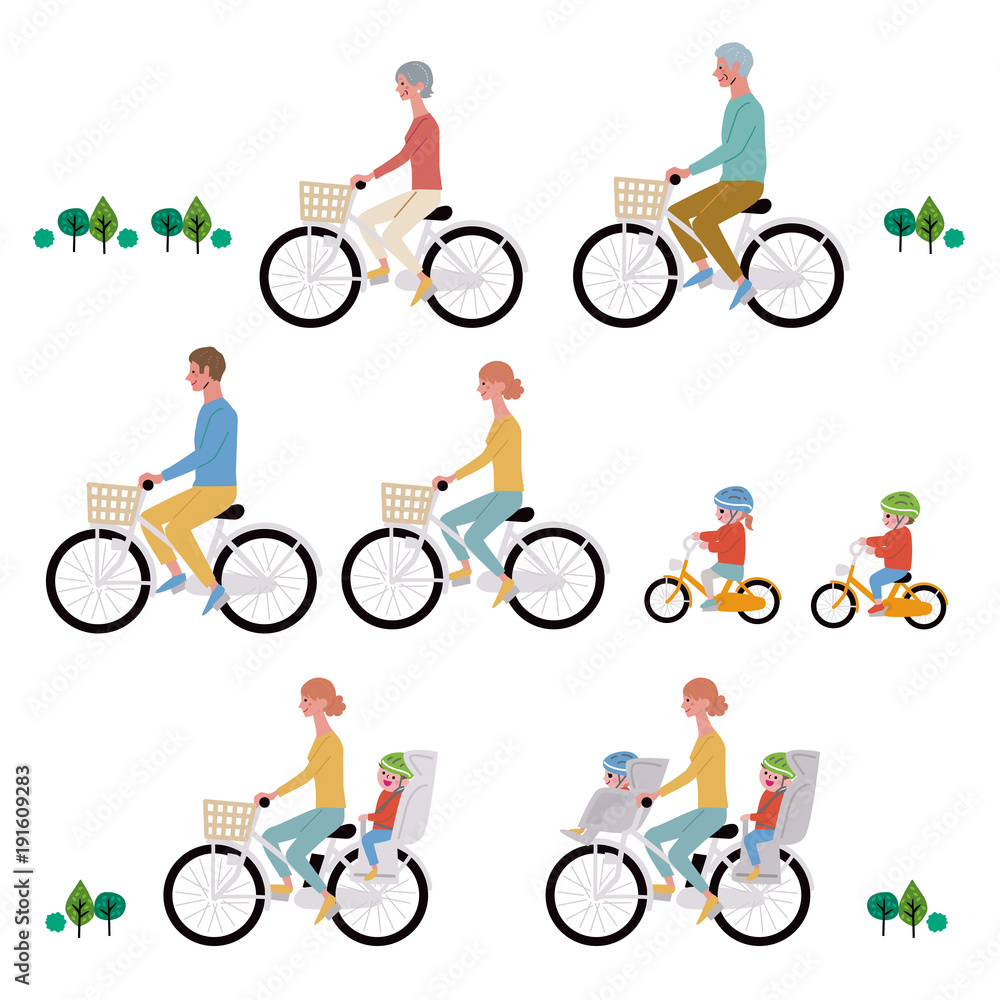 自転車 イラスト セット Stock ベクター Adobe Stock