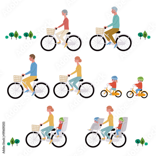 自転車　イラスト　セット
