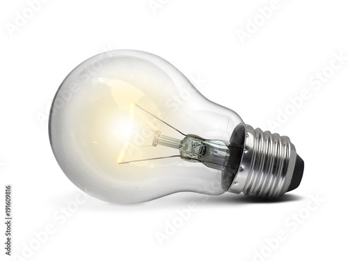 Obraz na płótnie Light bulb, isolated, on white background