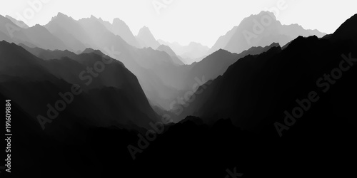 silhouette berge