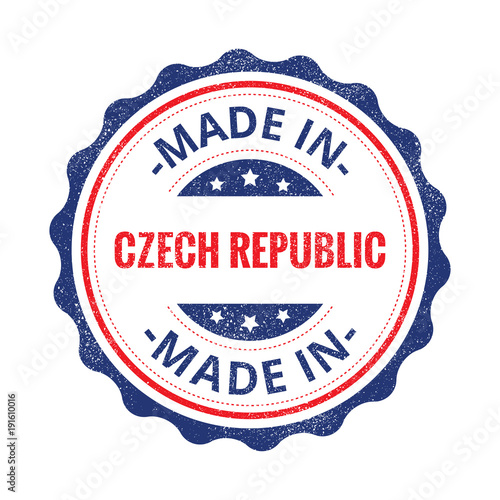 Made in Czech Republic stamp isolated on white background. Czech Republic Label.