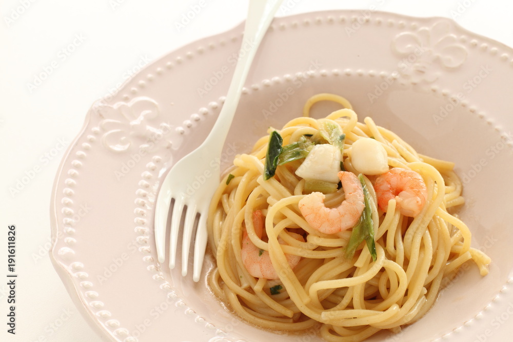 Italian food, seafood spaghetti 