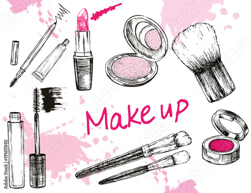 Beauty store collection with make up
