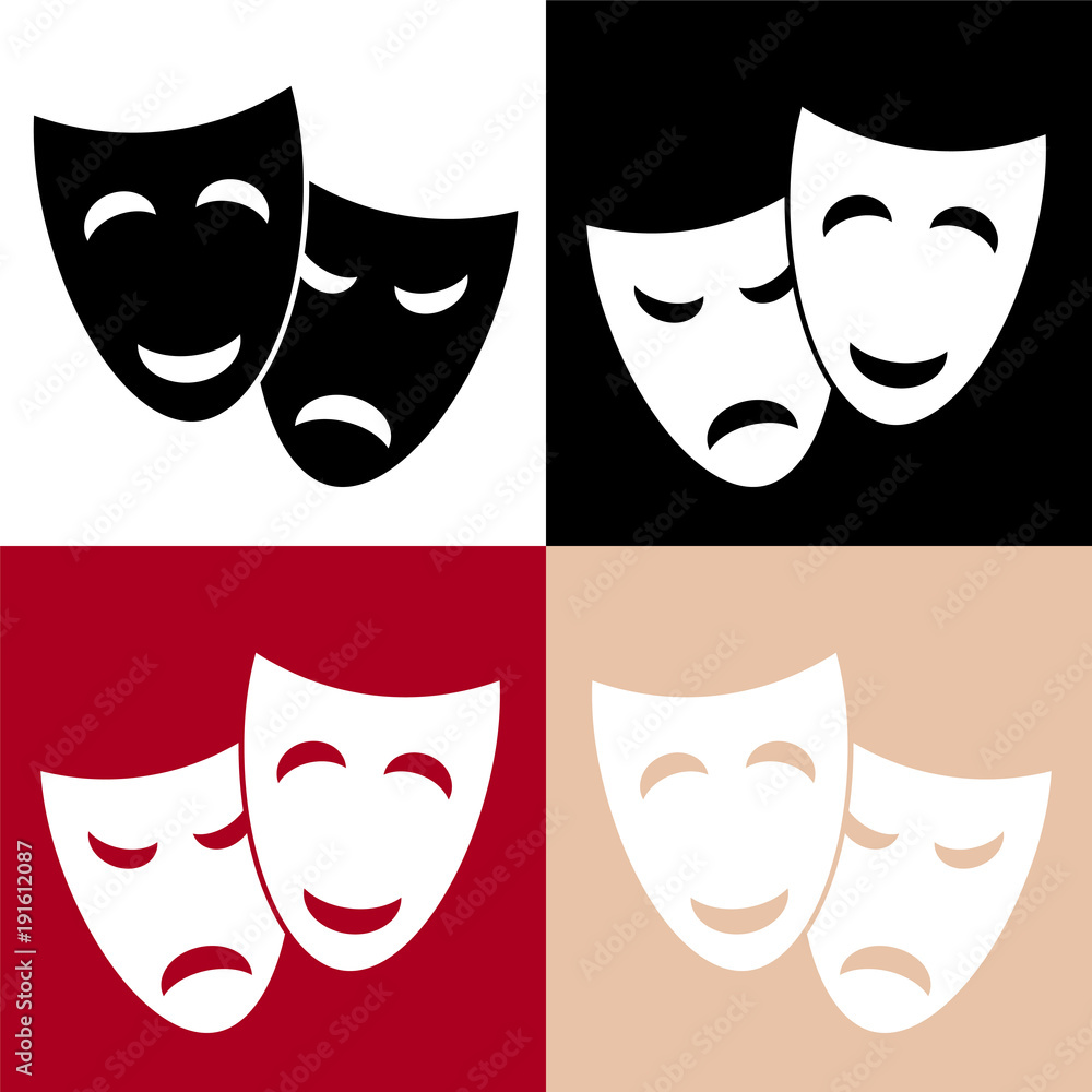 Vector theatrical masks icon Vector theatrical masks icon